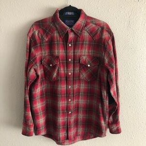 Pendleton Red Check Wool Flannel